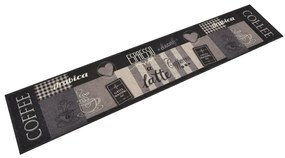 Tappeto Da Cucina Lavabile Nero Caffè 60x300 Cm Velluto /