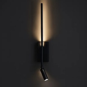 LED Lampada da parete TORCH LED/6W/230V + LED/3W nera