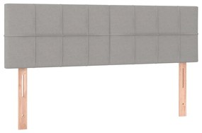 Testiera a led grigio chiaro 144x5x78/88 cm in tessuto