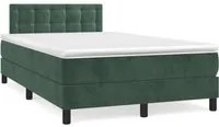 Letto a Molle con Materasso e LED Verde Scuro 120x190cm Velluto 3270180