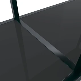 Tavolo consolle nero 160x35x75,5 cm in vetro temperato