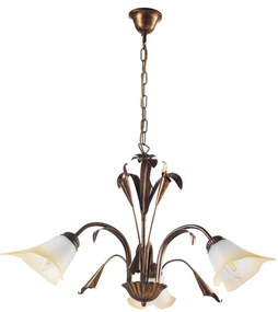 ONLI - Lampadario a sospensione con catena LUCREZIA 3xE14/6W/230V bronzo