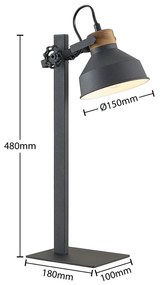 Lindby Nefeli da tavolo con dettagli legno, 1 luce