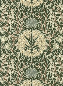 Morris & Co Carta da parati Daisy & Oak - Sage/ Forest
