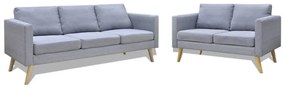 Set Divani A 2 E A 3 Posti İn Tessuto Grigio Chiaro /