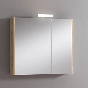 Pensile con luce Akira rovere nabucco L 80 x H 70 x P 15.5 cm
