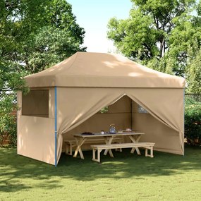 Tendone Per Feste Pieghevole Pop-up Con 4 Pareti Beige /