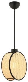 Lampada a sospensione su cavo DRUM 1xE27/60W/230V beige/nero