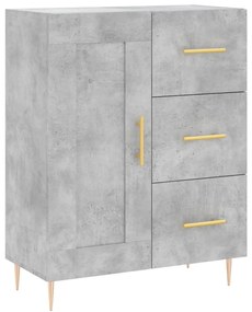 Credenza Grigio Cemento 69,5x34x180 cm in Legno Multistrato