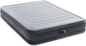 67770ND - Materasso Gonfiabile Dura-Beam Comfort Plush Matrimoniale, con Pompa Elettrica Incorporata, pvc, Grigio, 152x203x33 cm - Intex