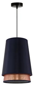 Duolla - Lampadario a sospensione con filo BELL SHINY 1xE27/15W/230V diametro 25 cm blu/rame