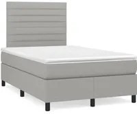 Letto a Molle Materasso e LED Grigio Chiaro 120x190 cm Tessutocod mxl 91804