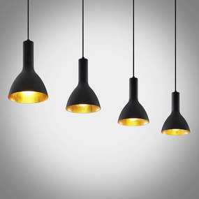 Arcchio lampada a sospensione Cosmina, a 4 luci, lunghezza 120 cm, nero