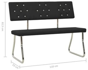 Panca 110 cm Nera in Similpelle