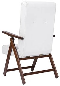 Poltrona reclinabile in ecopelle Bianco e legno faggio - Molisana