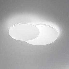 Plafoniera Contemporanea Drum Alluminio Bianco Led Integrato 33W