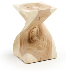 Kave Home - Tavolino Hakon in legno massello di mungur 30 x 30 cm