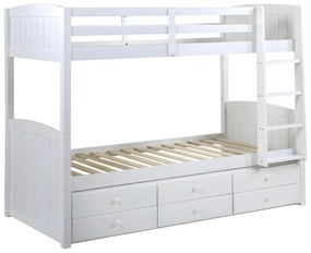 Letto a castello separabile con vani portaoggetti 90x190 cm Laccato bianco - ANCHISE