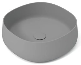 Lavabo da appoggio PADDLE OLYMPIA CERAMICA quadrato in ceramica L 42 x H 42 x P 40 cm grigio