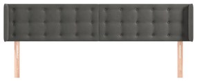 Testiera ad orecchio grigio scuro 163x16x78/88 cm in velluto