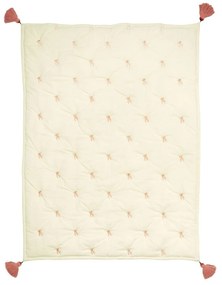 Coperta per bambini giallo chiaro/rosa in cotone organico trapuntata 90x120 cm Bows – Cam Cam Copenhagen
