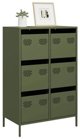 Credenza Verde Oliva 68x39x101,5 Cm İn Acciaio /