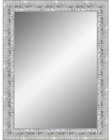 Specchio rettangolare in legno bianco 70 x 50 cm