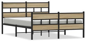Giroletto senza materaso in metallo rovere sonoma 140x190 cm