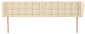 Testiera ad orecchio crema 183x23x78/88 cm in tessuto