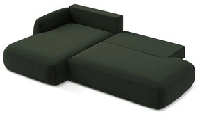 Divano angolare verde scuro allungabile (con penisola a sinistra/con chaise lounge) Hale – Makamii