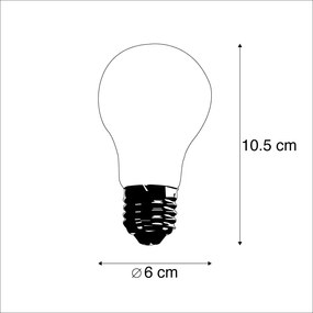 Set di 5 lampadine LED E27 dimmerabili vetro opalino 4W 320lm 2200K