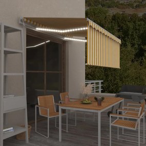 Tenda Automatica Sensore E Parasole 3,5x2,5 M Gialla E Bianca /