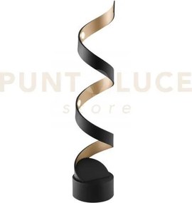 Lume led helix spirale nero e oro 12w 740lm 3000k 14,5x14,5x66cm