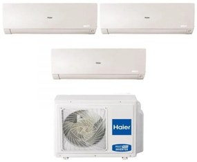 Climatizzatore Condizionatore Haier Trial Split Inverter serie FLEXIS PLUS WHITE 7+7+12 con 3U70S2SR3FA R-32 Wi-Fi Integrato Colore Bianco