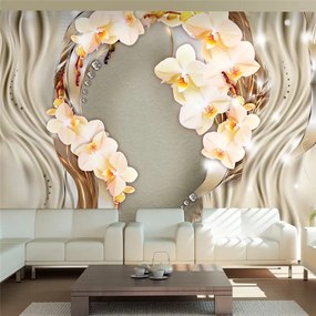 Fotomurale  Corona di orchidee  Colore Beige, Dimensioni e Misure 150x105