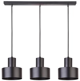 Lampadario su filo RIF 3xE27/60W/230V nero