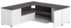 Tavolo TV grigio e bianco in cemento 130x46 cm Angle - TemaHome