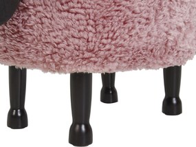 Pouf animaletto in tessuto rosa SHEEP Beliani