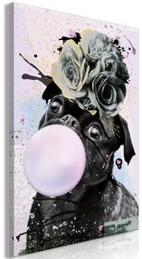 Quadro  Pug With Bubble Gum (1 Part) Vertical  Larghezza x Altezza Home decor 40x60