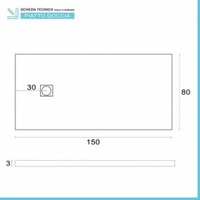 Piatto doccia filo pavimento Karen 80x150 in resina bianco pietra