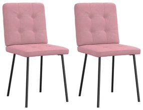 Sedie Da Pranzo 2 Pz Rosa İn Velluto /