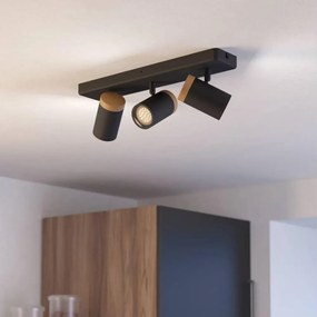 Eglo 300002 - Faretto da bagno CONSUMA 3xGU10/3W/230V IP44 nero/beige