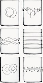 Set 6 bicchieri acqua fatti a mano Deco' Clear