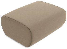 Poggiapiedi marrone chiaro con rivestimento in velluto Kapua – Makamii