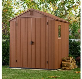 Casetta Da Giardino In Resina 190x183x221H Cm Darwin 6x6 Marrone Keter