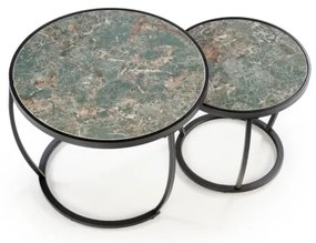 Set di 2 tavolini da salotto AURORO verde/antracite