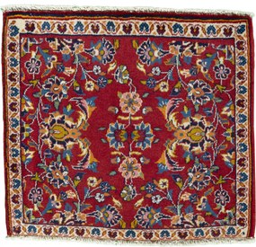 Kashan Tappeto 60 x 70 Rosso (Iran) Annodato A Mano