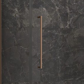 Box doccia 80x130 telaio colore rame porta battente laterale fisso 80cm | KT5000RG - KAMALU