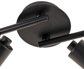 Faretto moderno nero con oro 4 luci - Magno