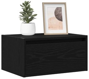 Comodini A Parete Con Luci Led 2 Pz Rovere Neri /